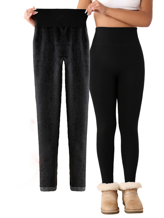 Julia - Seamless Fleece Lined High Waist Skinny Leggings | Thermal Leggings for Fall and Winter