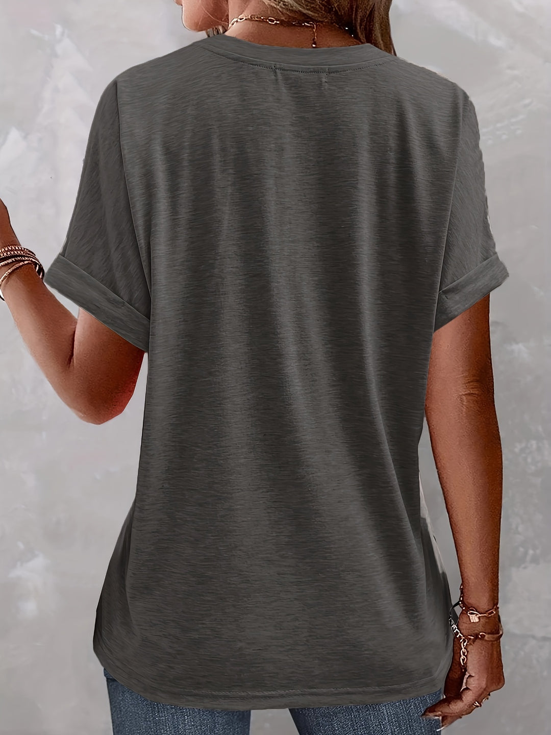 Femke - T-shirt Met Knoopsluiting en V-Hals, Casual Top Met Korte Mouwen Voor Lente en Zomer