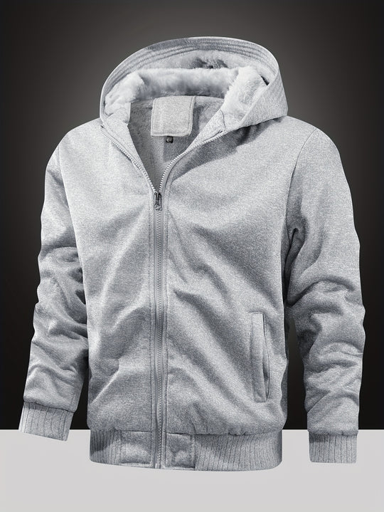 Jasper - Warm Fleece Jacket With Hood For Men