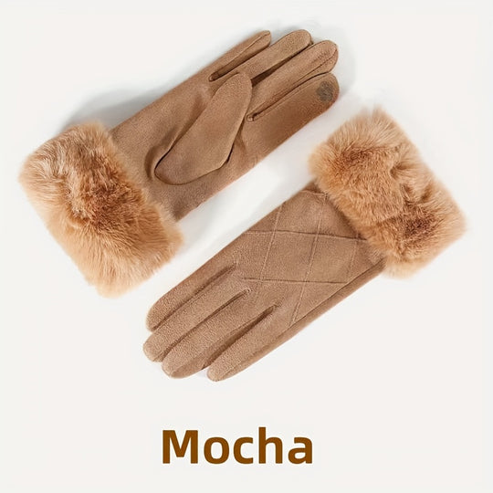 Elin - Winter Suede Touchscreen Gloves for Women