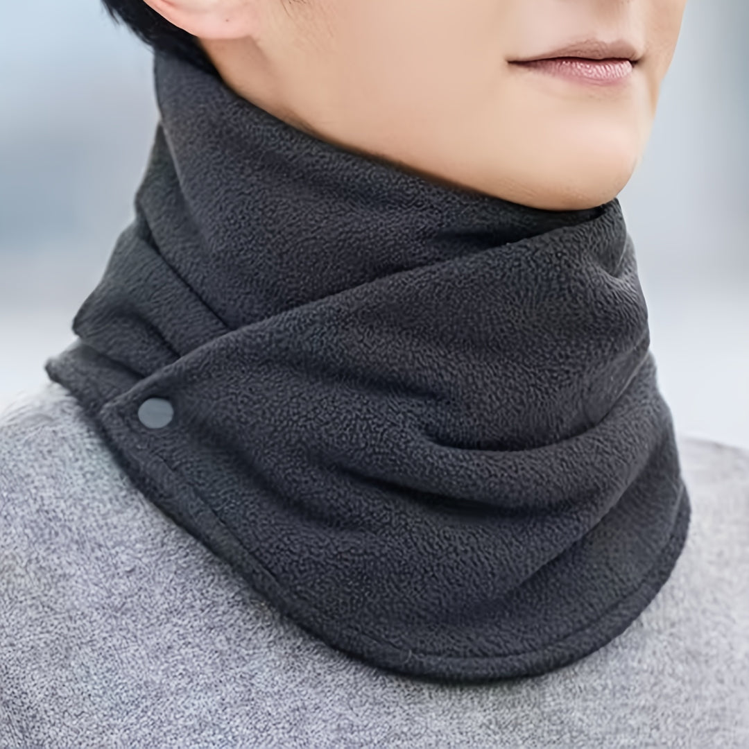 Yenthe - Elegant Knitted Winter Scarf with Fleece Lining and Snaps