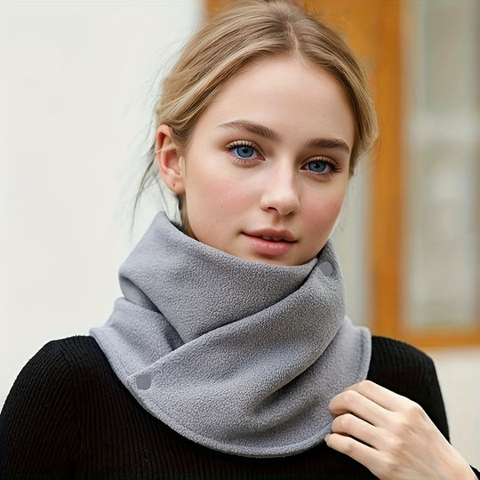 Sanne - Warm Knitted Fleece Neckwarmer with Click Closure