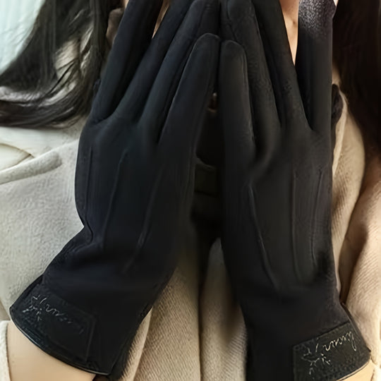 Emma - Elegant Women's Touchscreen Gloves, Windproof, Warm, Velvet Lining