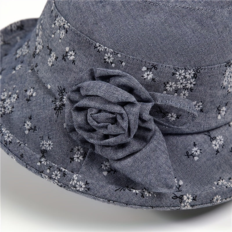 Margriet - Elegant Flower Hat for Grandparents with Sun Protection