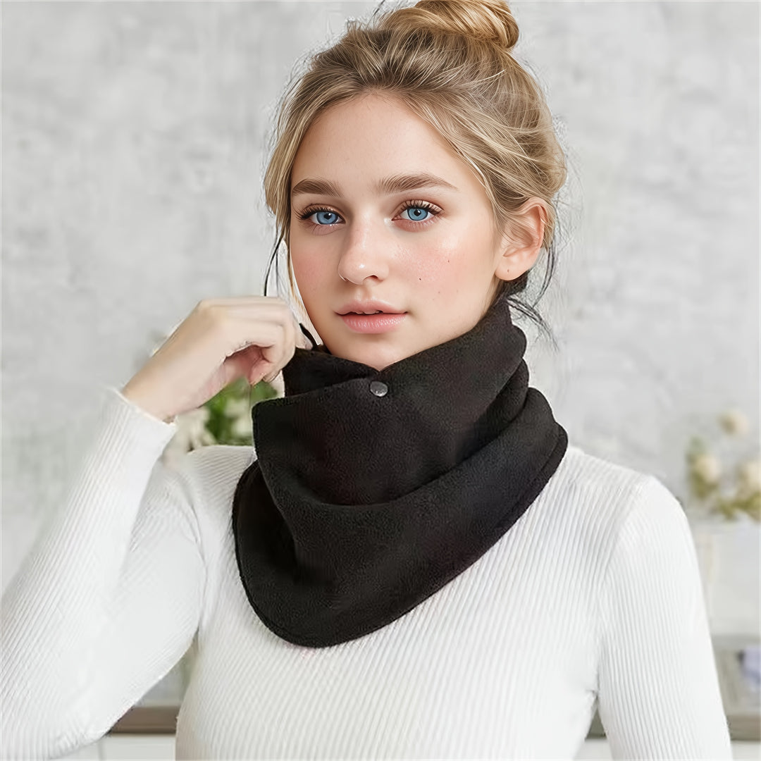 Sanne - Warm Knitted Fleece Neckwarmer with Click Closure