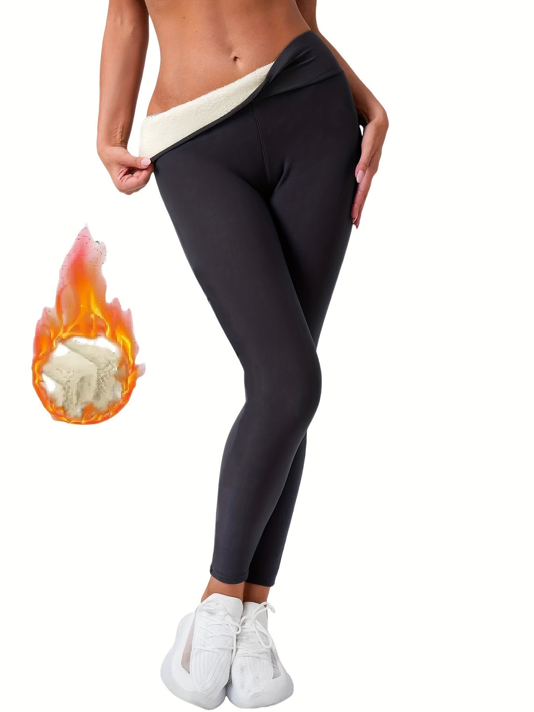 Fleur - Warm High-Waist Thermal Jegging with Fleece Lining for Fall/Winter