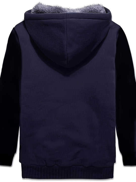 Jasper - Heren Gebreide Hoodie met Sherpa Voering Effen Kleur Herfst/Winter Jas