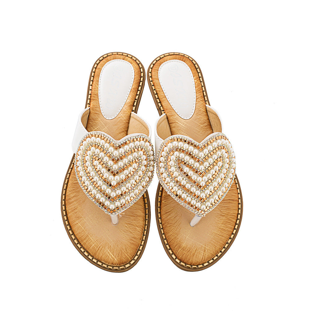 Sanne - Rhinestone and Pearl Sandals