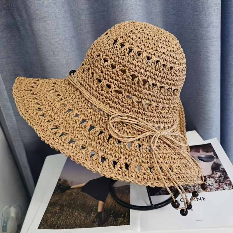 Eveline - Women's Foldable Woven Straw Hat with Wide Brim