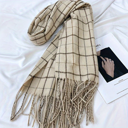 Evelien - Gezellige Geruite Sjaal met Kwastjes
