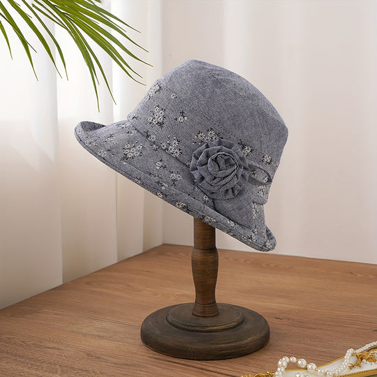 Margriet - Elegant Flower Hat for Grandparents with Sun Protection