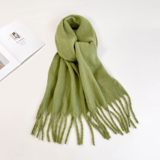 Marijke - Fluffy Thick Scarf for Women Solid Color, Warm &amp; Windproof for Winter