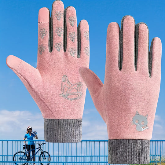 Lieveke - Pink Winter Gloves Compatible with Touchscreen