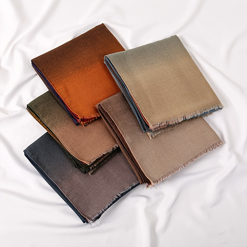 Saskia - Chique Ombré Kleurblok Sjaal voor Vrouwen, Zacht Polyester, Ademend & Warm