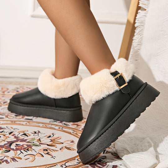 Fenna - Warm Minimalist Platform Ankle Boots