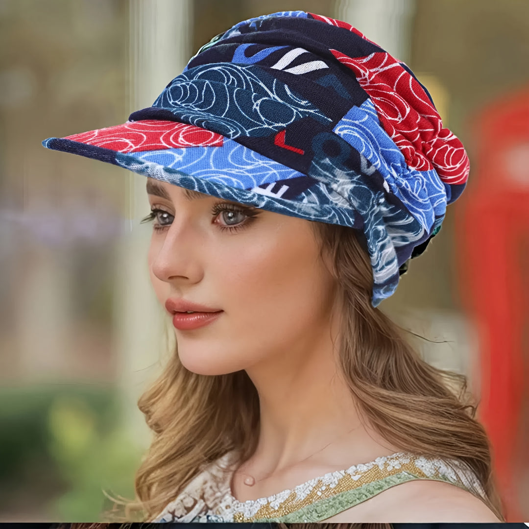 Marijke - Vintage Gebloemde Platte Pet voor Dames