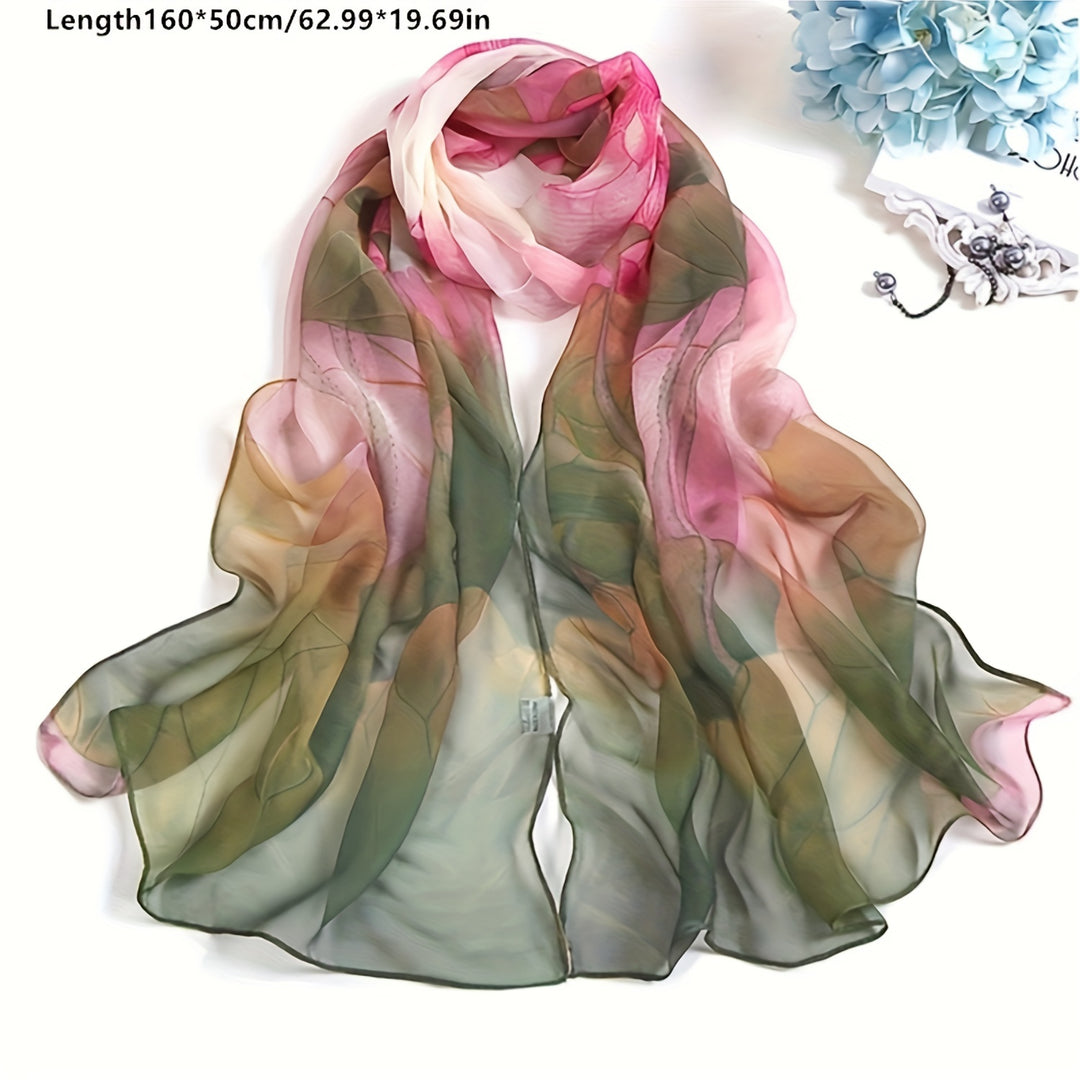 Fleur - Funky Floral Print Scarf for Women, Lightweight and Breathable