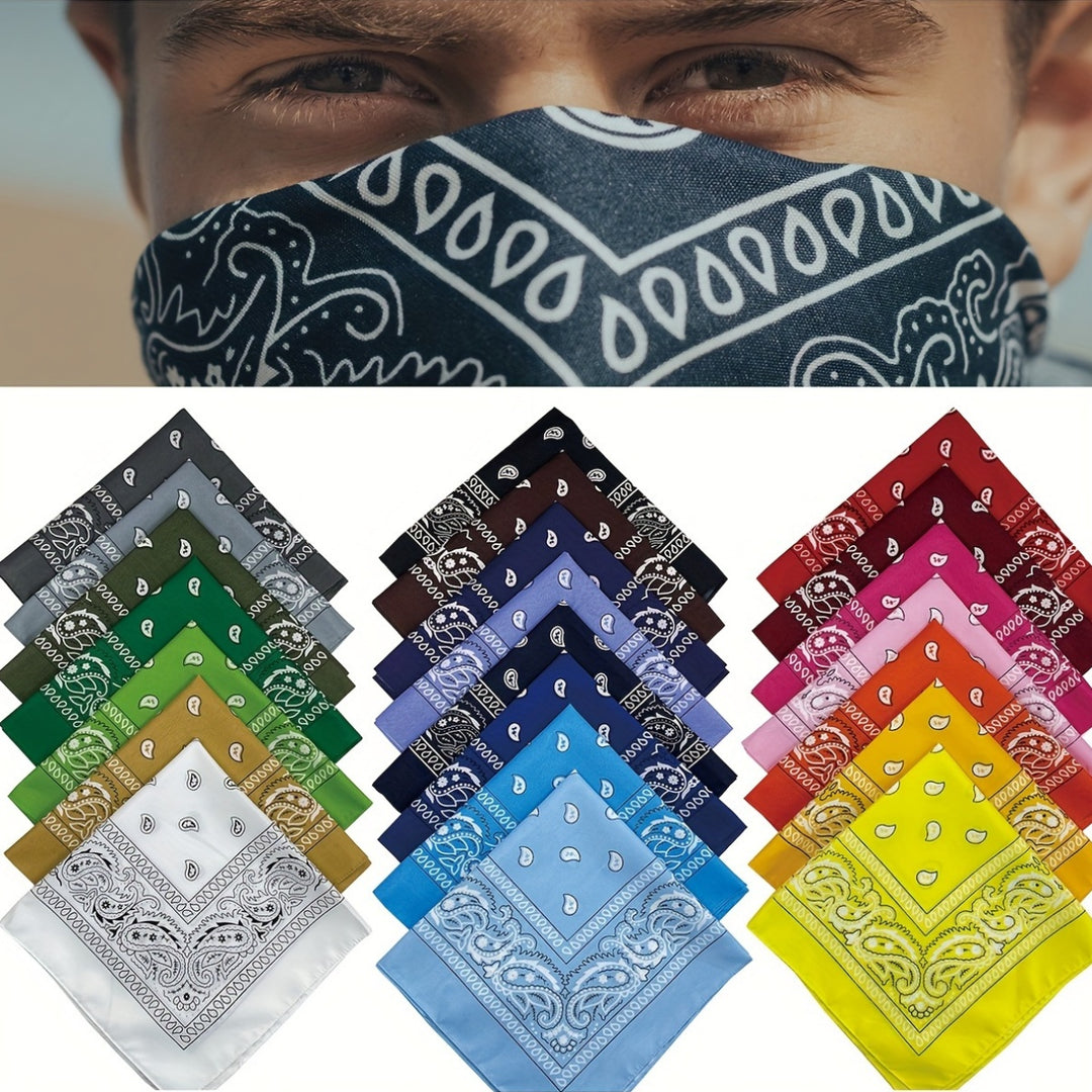 Lina - 20pcs Hip Hop Paisley Print Bandanas