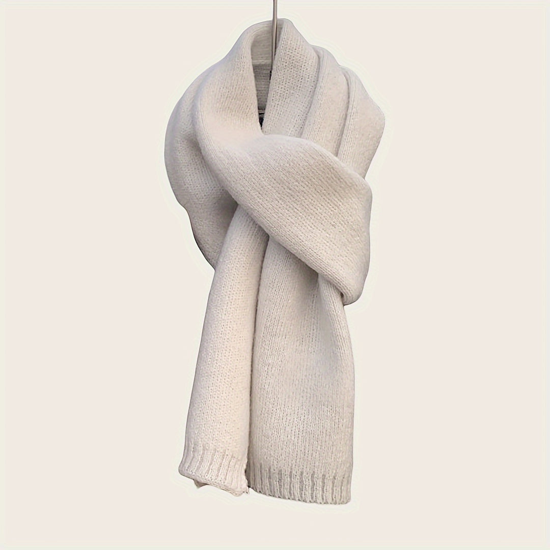 Fenna - Thick Knitted Polyester Scarf, Solid Color, Warm &amp; Stylish for Fall/Winter