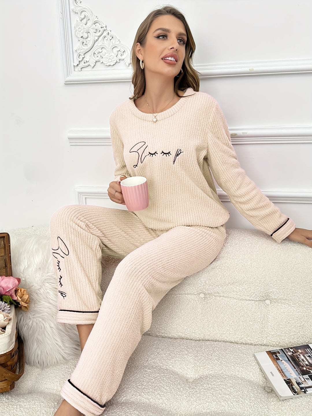 Isa - Striped Round Neck Pyjama Set