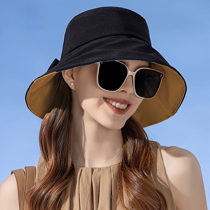 Isabelle - Reversible Wide Brim Bucket Hat with UV Protection