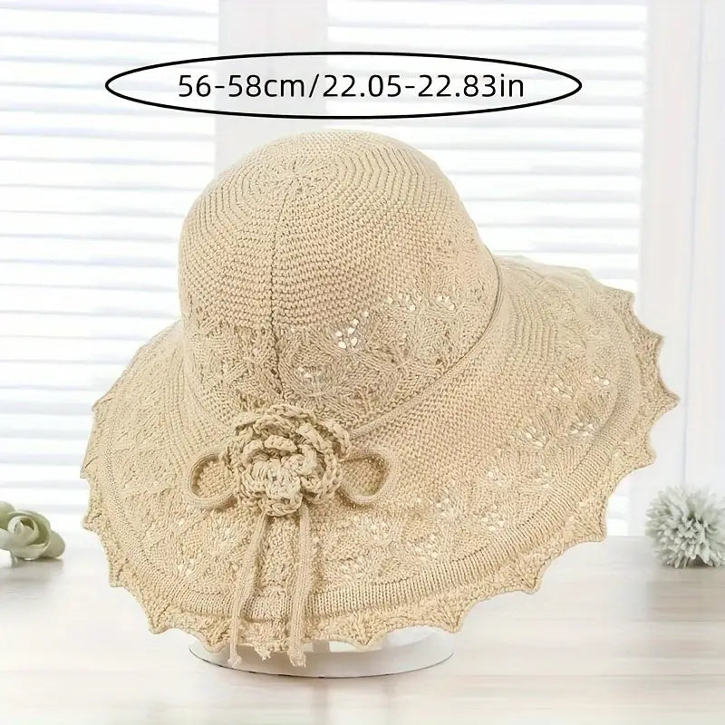 Lianne - Elegant Breathable Beach Hat with Bow Decoration