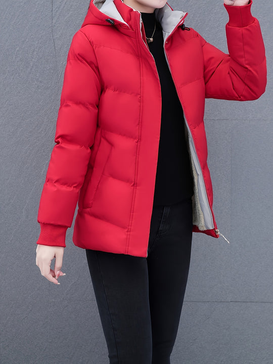 Lisa - Plus Size Winter Coat for Women, Lined Hooded Coat in Casual Style