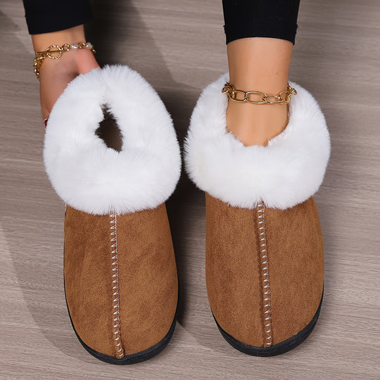 Sanne – Warme Pluche Slippers voor Binnen, Lichtgewicht Antislip Slip-on Bont