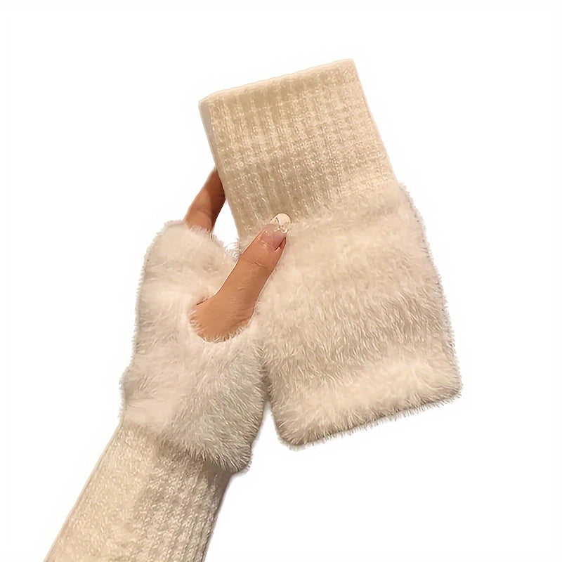 Anna - Elegant Fingerless Knitted Gloves for Fall and Winter