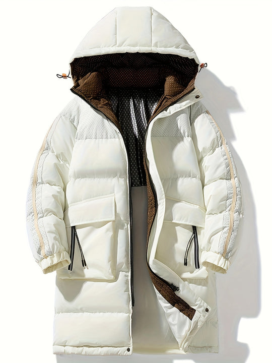 Bastiaan - Men's Padded Long Puffer Jacket with Hood