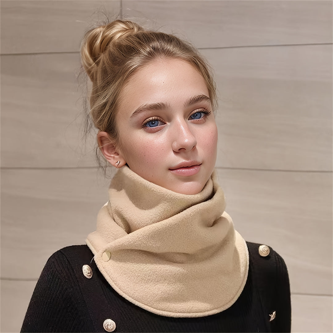 Sanne - Warm Knitted Fleece Neckwarmer with Click Closure