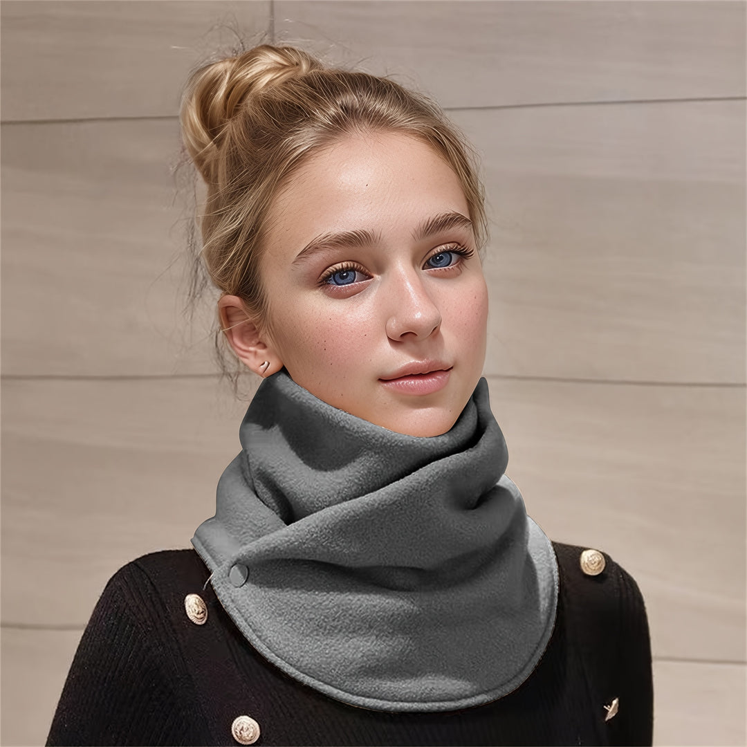 Sanne - Warm Knitted Fleece Neckwarmer with Click Closure