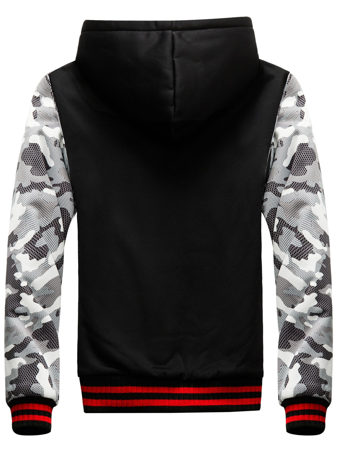 Lucas - Men's Hoodie With Geometric Print And Zip Closure