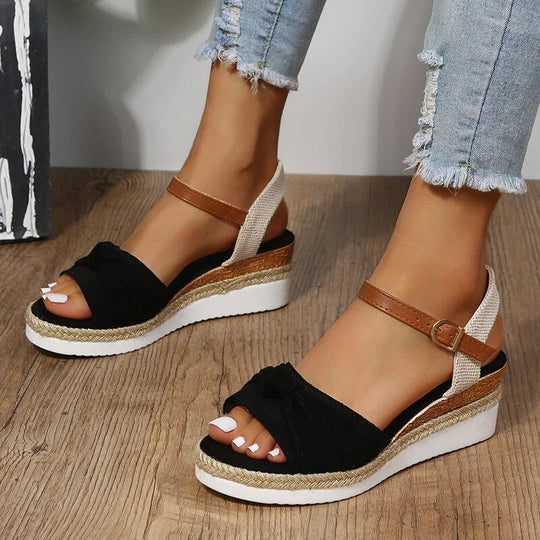 Eva - Wedge Sandalen met Enkelriem