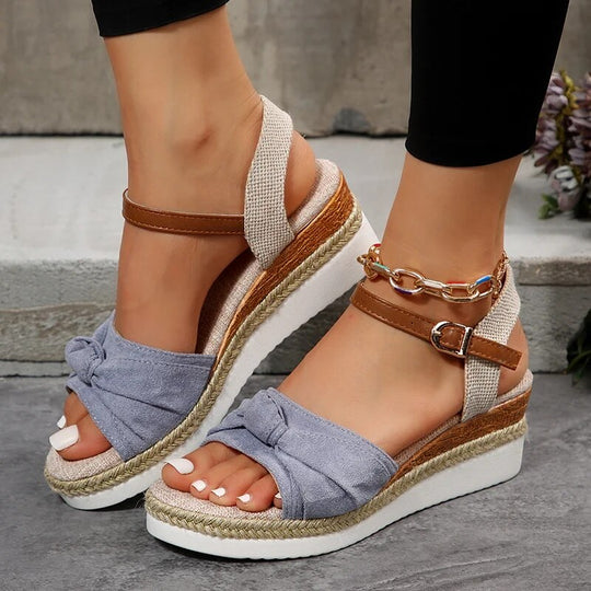 Eva - Wedge Sandalen met Enkelriem