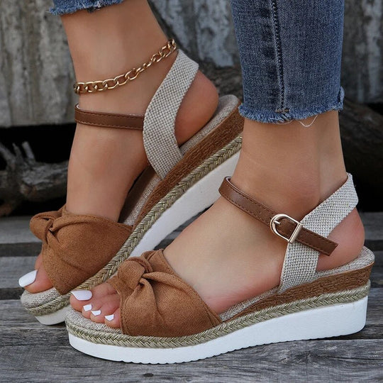 Eva - Wedge Sandalen met Enkelriem