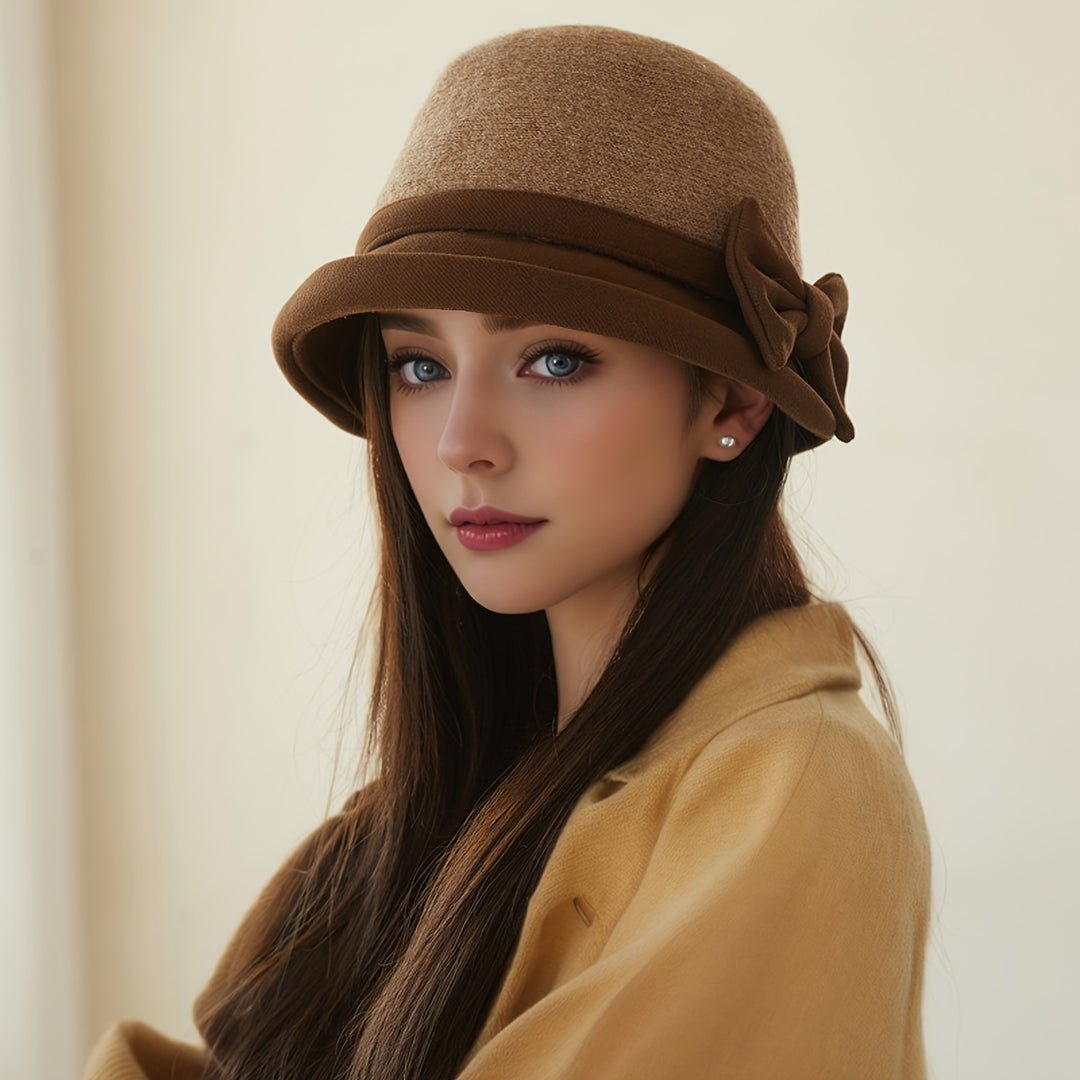 Eveline - Elegant Polyester Fisherman Hat with Stripe Design