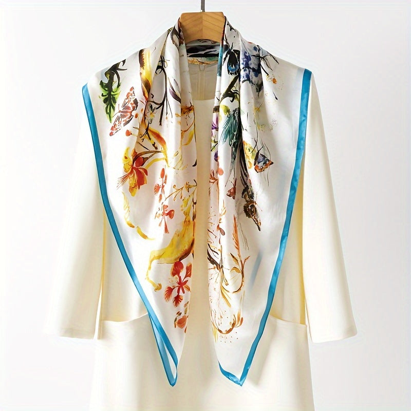 Juliette - Stijlvolle 100% Zijden Sjaal met Levendige Vlinderprint