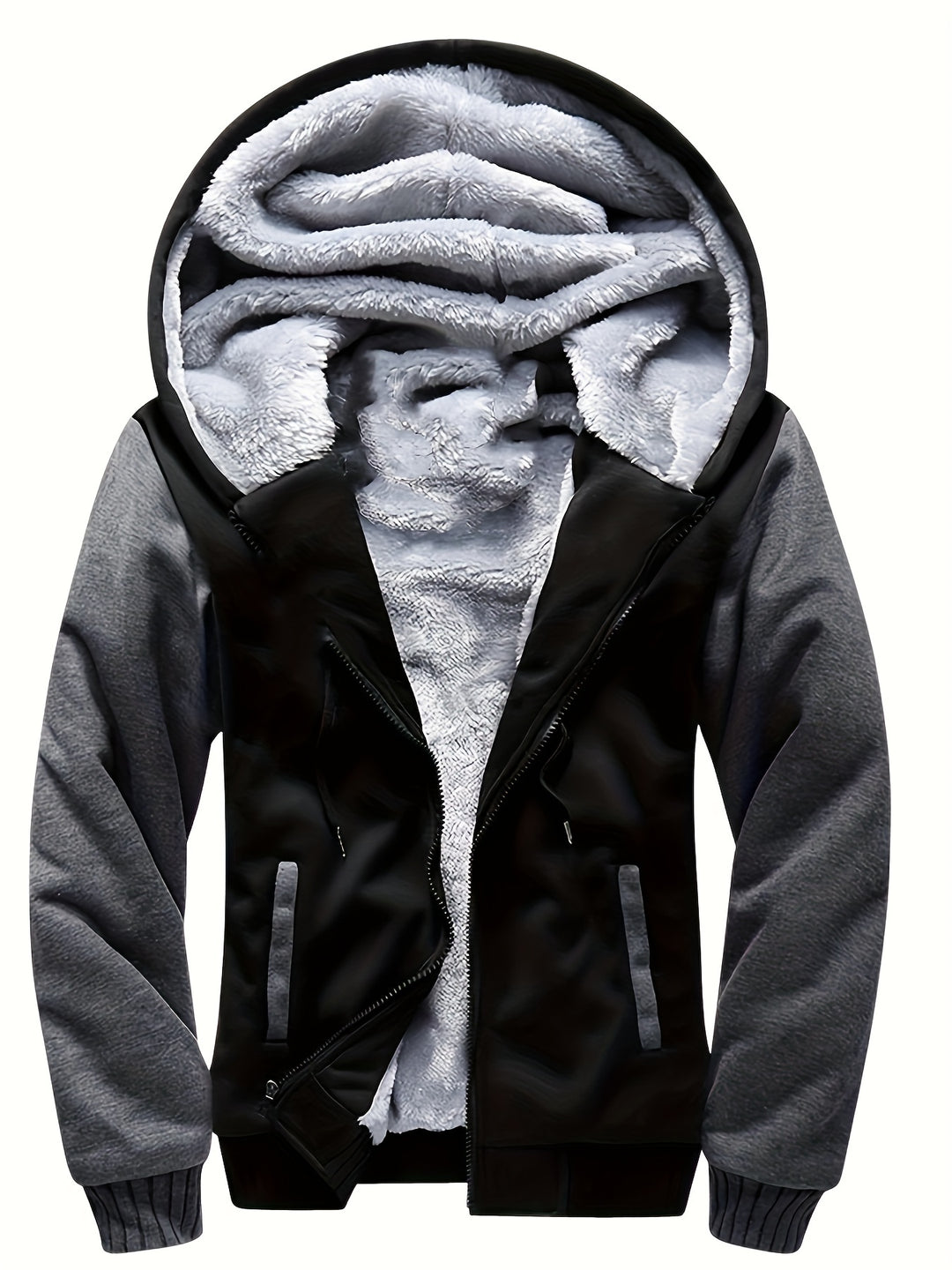 Jasper - Heren Gebreide Hoodie met Sherpa Voering Effen Kleur Herfst/Winter Jas