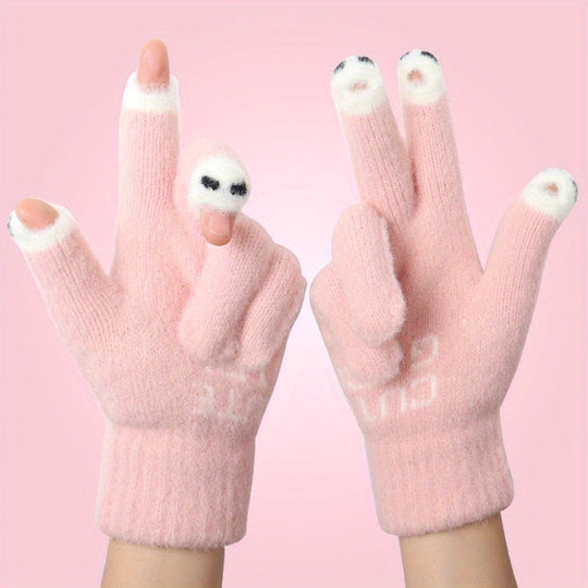 Fleur - Winter Cartoon Touchscreen Knitted Gloves