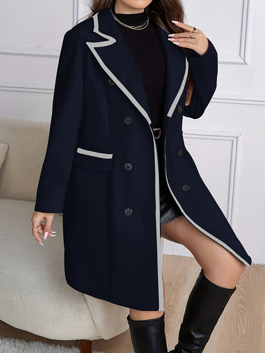 Mila - Elegant Double-breasted Coat, Plus Size Autumn Jacket