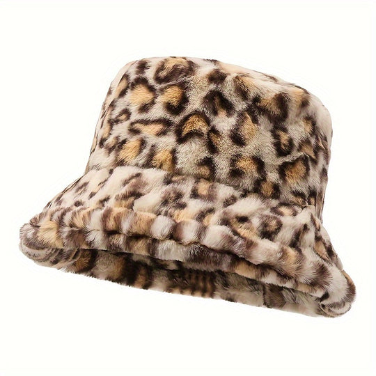 Lotte - Winter Plush Bucket Hat with Plaid Design - Warm and Stylish Fluffy Hat for Women