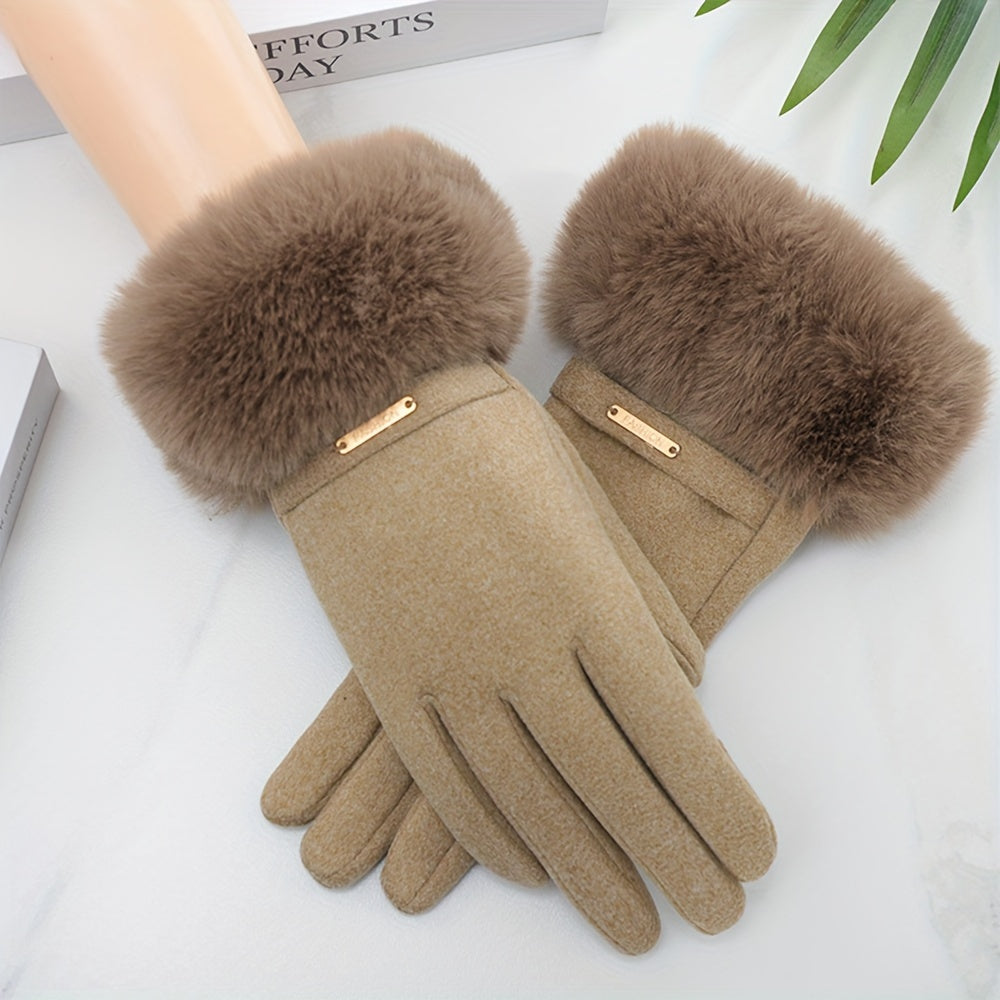 Sophie - Warme Touchscreen Winterhandschoenen met Pluche Manchetten