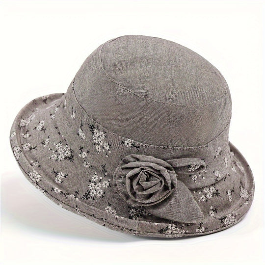 Margriet - Elegant Flower Hat for Grandparents with Sun Protection