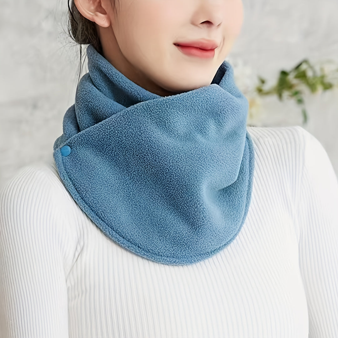 Yenthe - Elegant Knitted Winter Scarf with Fleece Lining and Snaps