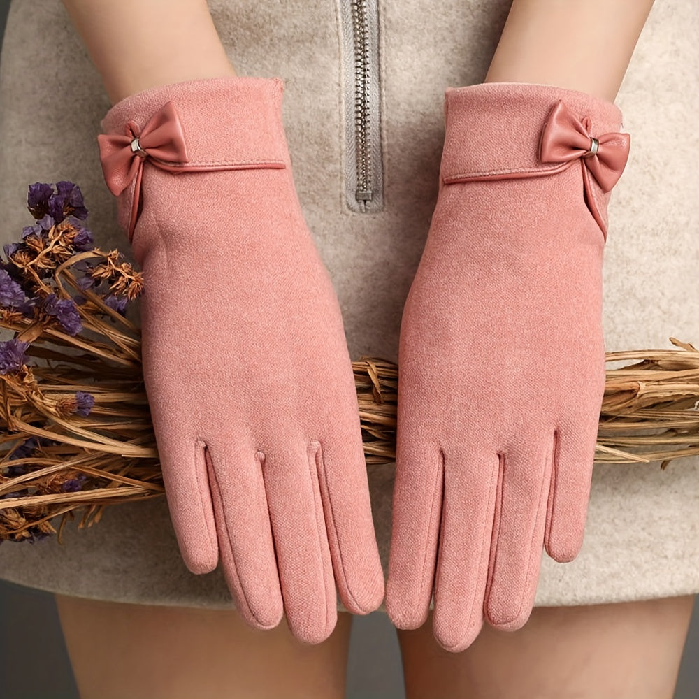 Femke - Elegant Winter Gloves with Bow Decoration