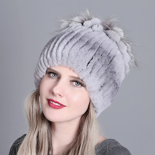 Sophie - Warm Knitted Beanie in Faux Fur | Trendy Winter Hat for Women