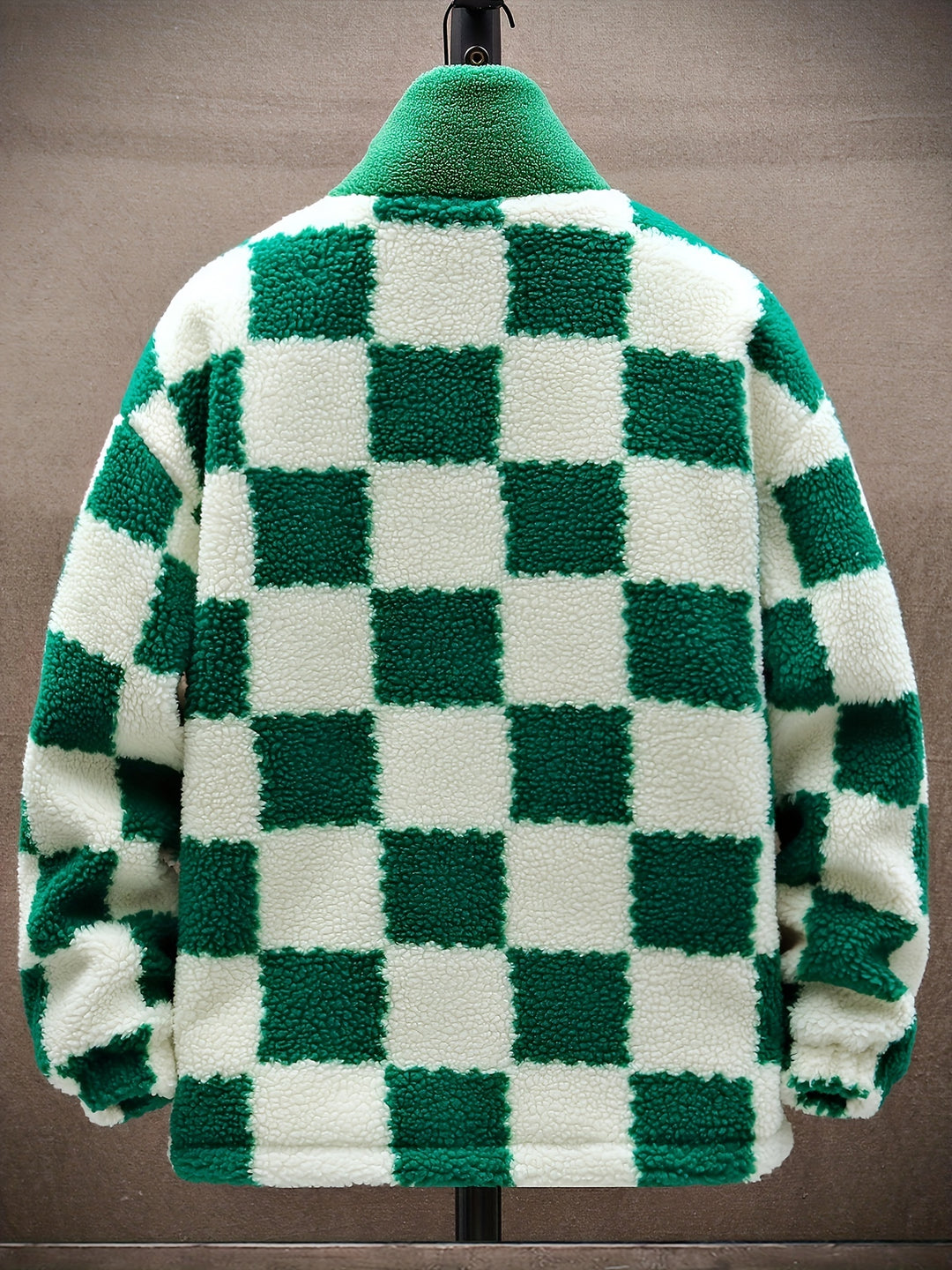 Koen - Soft Checked Lambswool Jacket with Thick Polarfleece Lining