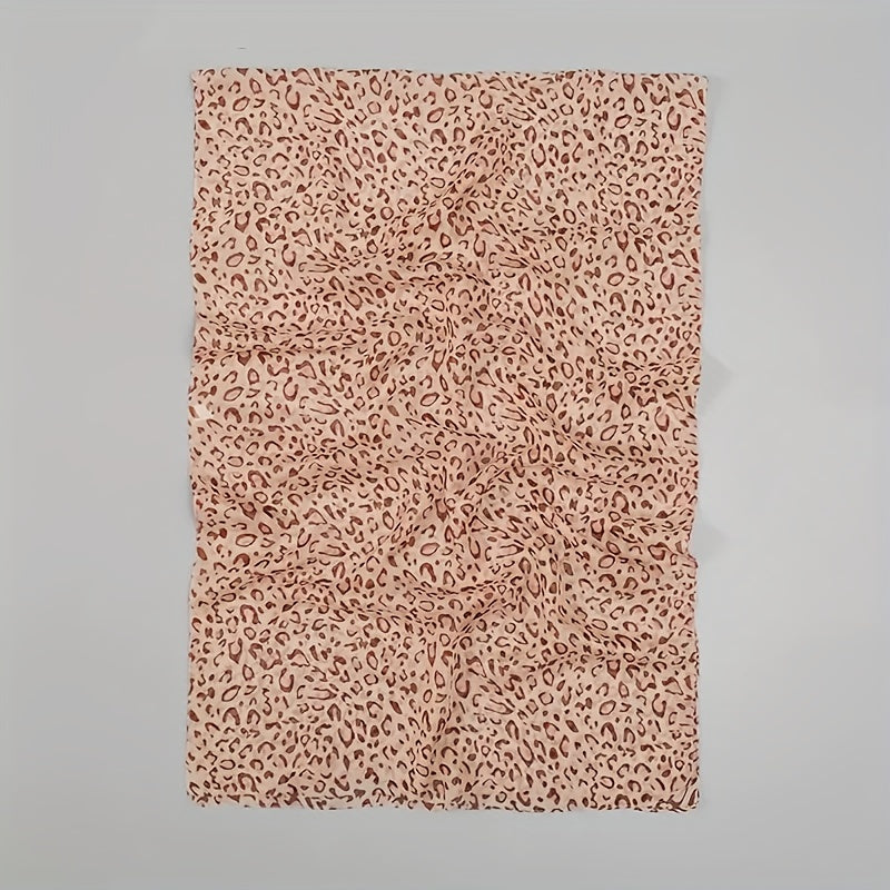 Lisanne - Boho Chiffon Scarf with Leopard Print