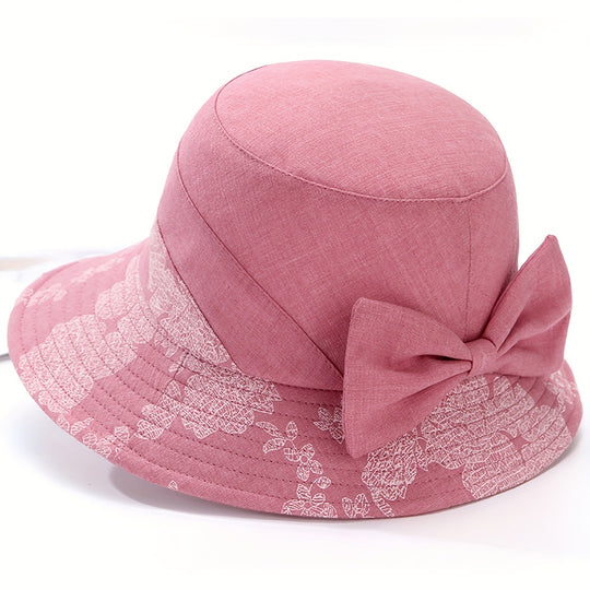 Marijke - Fashionable Floral Print Bucket Hat with Bow Detail